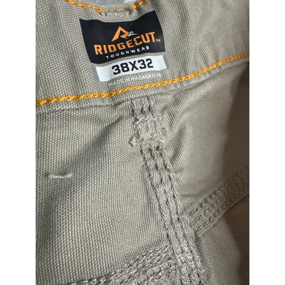 Ridgecut Toughwear Utility Work Pants‎ 38x32 Khaki Canvas Relaxed Fit